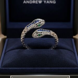 925 Silver Two Headed Snake Ring